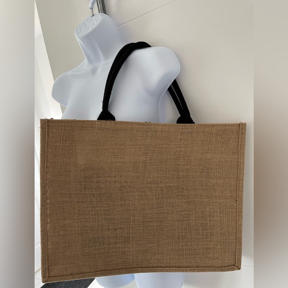 Las Vegas Hello Weekend/ Burlap tote bag/ Water resistant - Picture 2 of 8